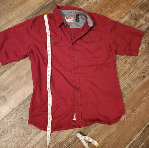 Wrangler dark red button down shirt Size Large - Picture 3 of 5
